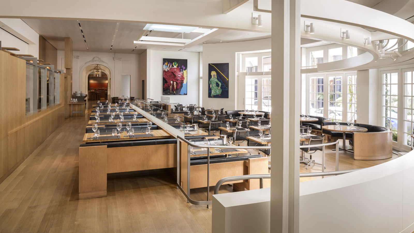 The bright contemporary dining room at CUT by Wolfgang Puck in Beverly Hills